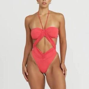 Riot Swim Coral Cutout One-Piece